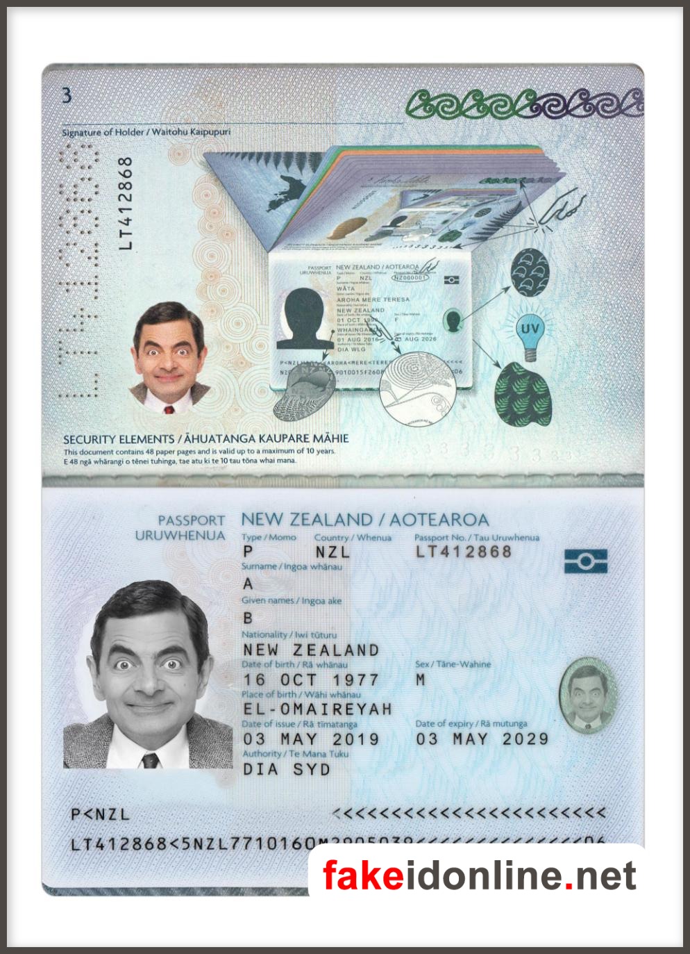 New Zealand Passport PSD Template